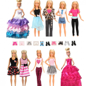 Barbie kleding voor barbie pop -10 fashion outfits voor modepoppen - prinsessenjurk - trouwjurk - bruidsjurk- inclusief barbie schoenen