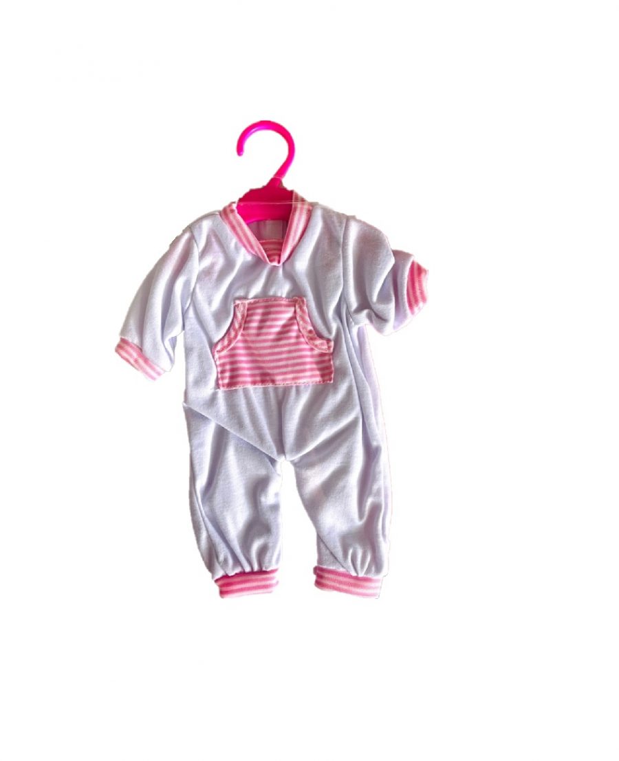 Baby Rose poppen onesie pjama met zakjes 45 cm