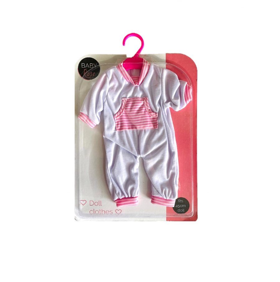 Baby Rose poppen onesie pjama met zakjes 45 cm in verpakking