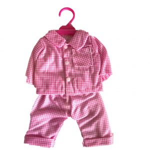 Babyrose geruite poppen pjama 45 cm