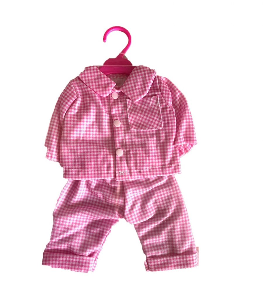 Babyrose geruite poppen pjama 45 cm