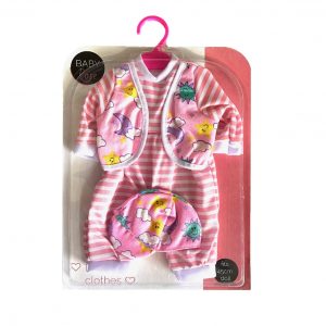 Babyrose streepjes poppen onesie pjama 45 cm