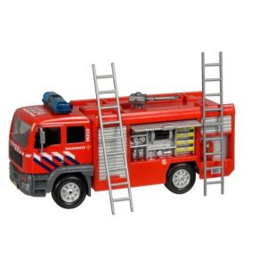 Kids Globe Metalen brandweerauto met licht en geluid - 13 cm