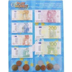 Play money Speelgeld briefpapier en munten
